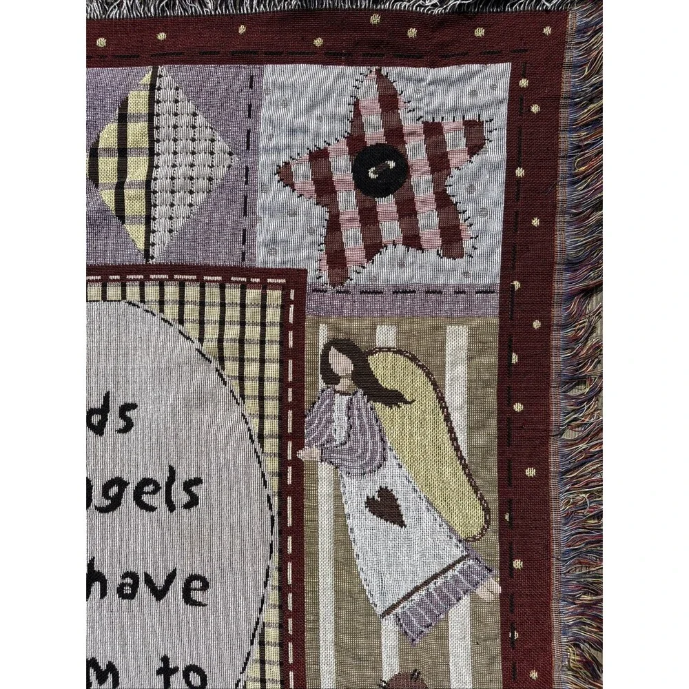 48” X 58” Good Friends Are Like Angels  Throw Blanket Tapestry With Tags